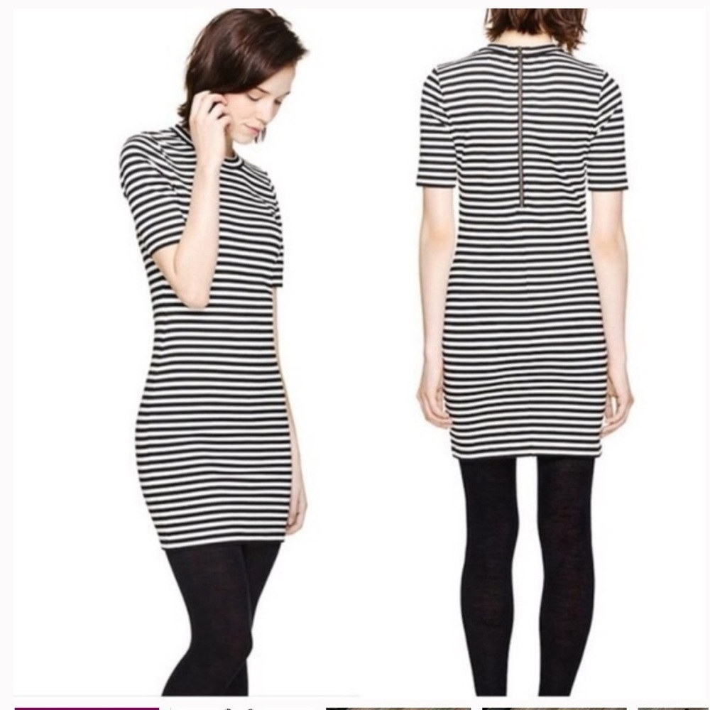 Aritzia Sunday Best Miller Striped Short Sleeve Mini Dress Sz 4